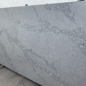 Calacatta Grey Fog Quartz Countertops Slab (Installed)