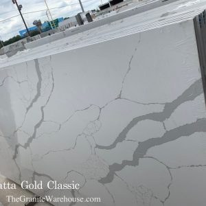 Calacatta Gold Classic Quartz Countertops Slab (Installed)