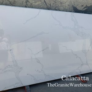 Calacatta Root Quartz Countertops Slab (Installed)