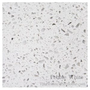 Pebble White Quartz Countertops Slab (Installed)